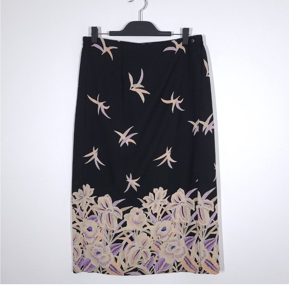 FINAL SALE Vintage Floral Midi Maxi Wrap Skirt